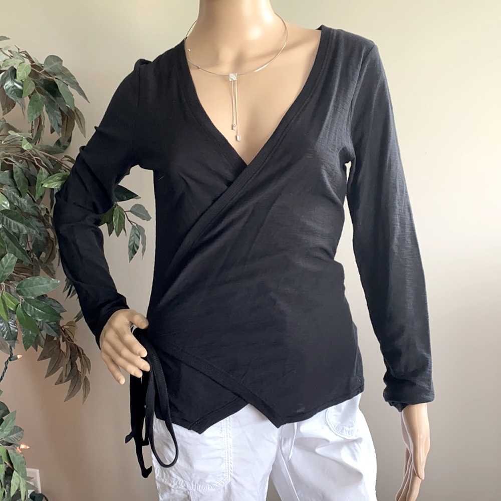 Nation Long Sleeve Wrap Top -Size Medium